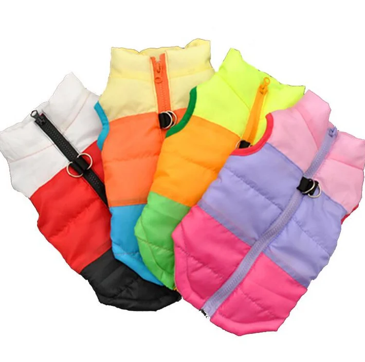 

Winter Clothing Cotton-Padded Jacket Waistcoat Out Pull Buckle Pet Dog Clothes, Blue, rose red, fruit green, black, red, yellow