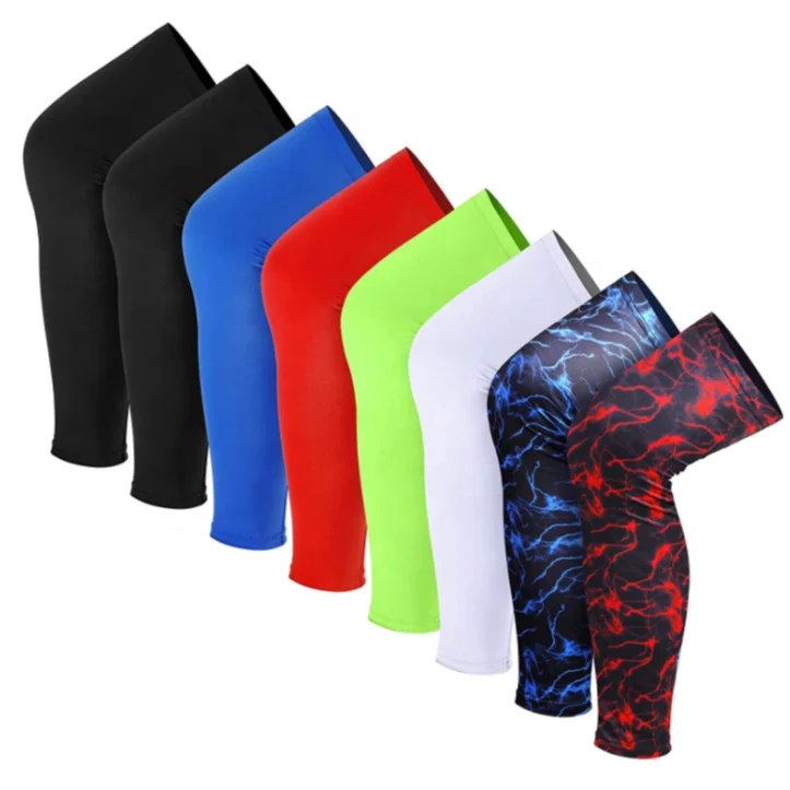 

Sports Compression UV Long Leg Sleeves for Running Basketball, Customized color