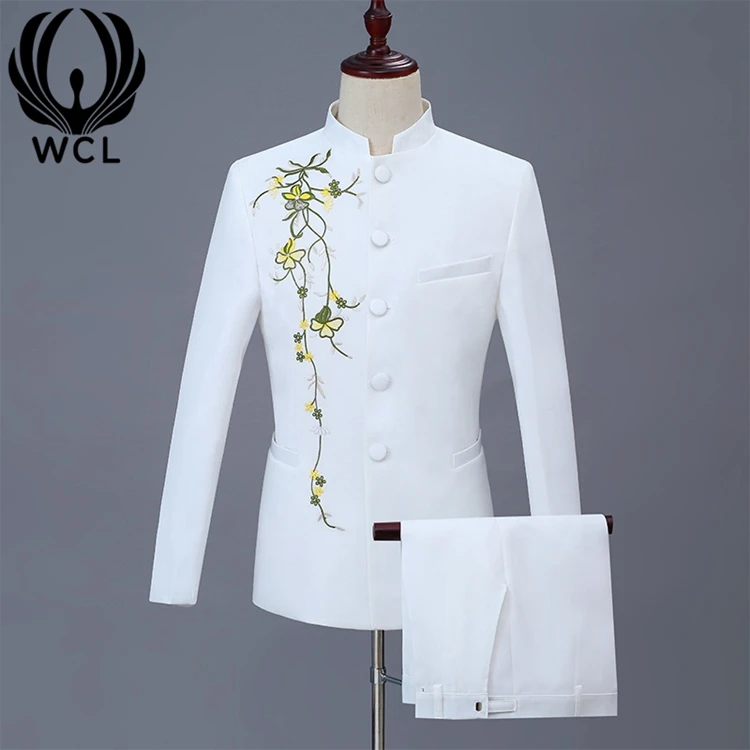 

Stand-up Collar Embroidered Self-cultivation Tang Chorus Performance Clothing Male Chinese Tunic Men's Suit