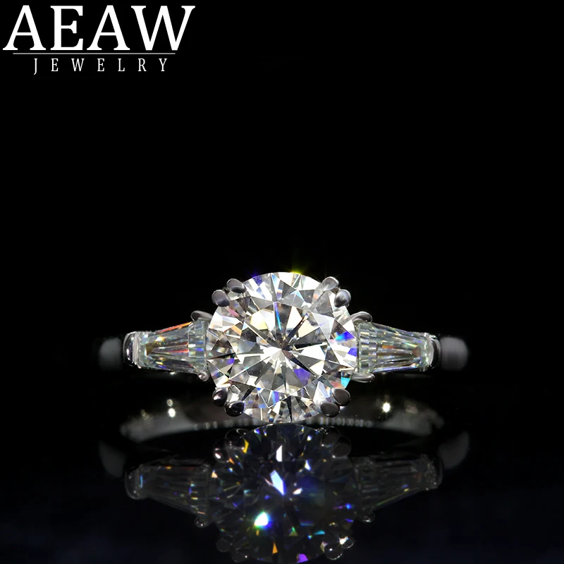 

AEAW Double Claw 1.0ct 6.5mm Round Cut 10k 14k White Gold Yellow Gold D Color Moissanite Ring Original Dazzling Female Jewelry