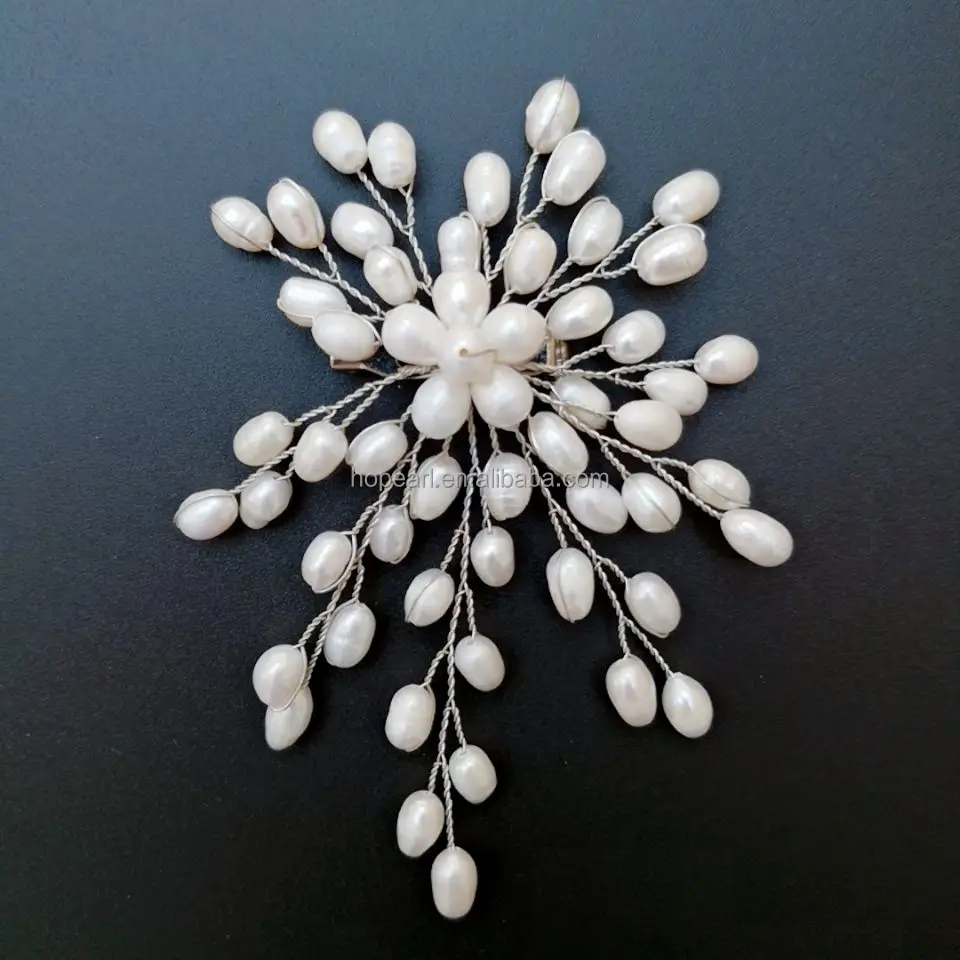 

BRH46 Engagement Wedding Anniversary Jewelry Gift Natural Pearl Brooch