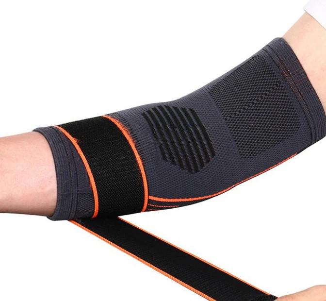 

Sports Protective Basketball Tennis Adult Elastic Stabilizer Elbow Brace Straps, Black