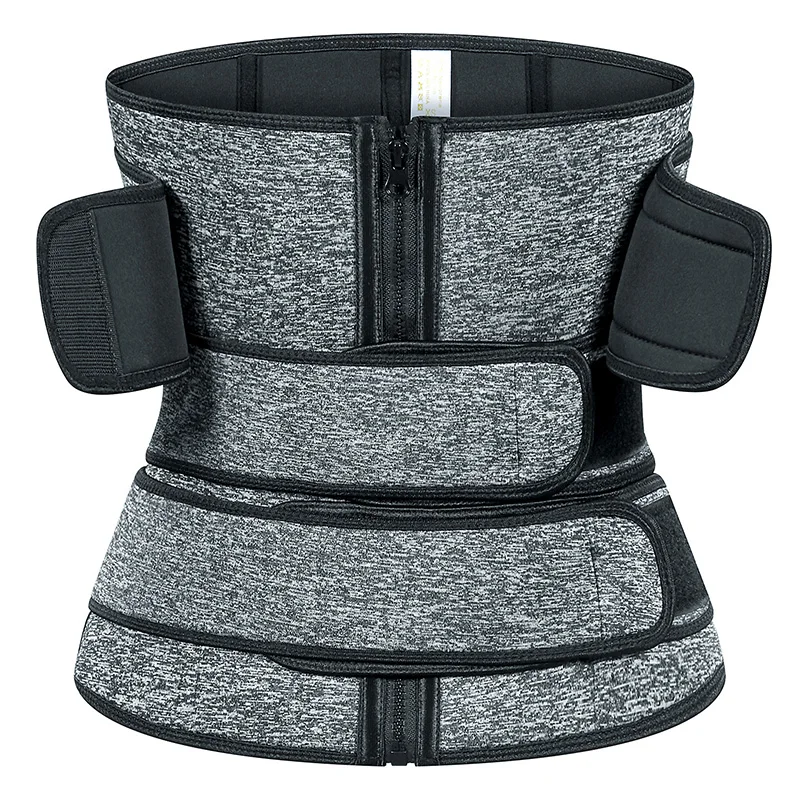 

Gray Neoprene Wholesale Cuetom Logo Womens 3 Belt High Gym Waist Trainer