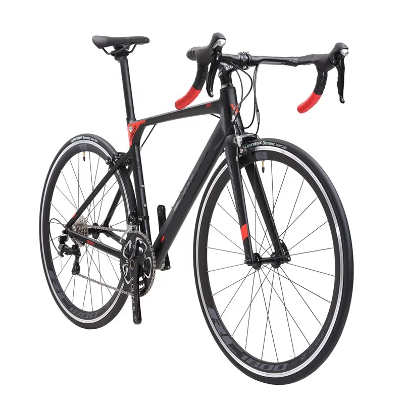 

Good Quality R8 700C Adult Carbon Fork Road Bike Aluminium Road Bike 18 Speed Bicycle, Black red, silver grey