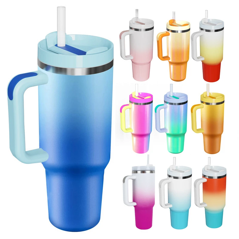 

H35 40oz tumbler multiple colors custom logo cup hot sell Quencher adventure 18/8 Vacuum travel mug with straw