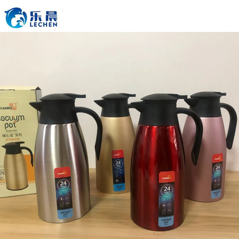 

Hot Sale 304 Stainless Steel Thermos Vaccum Flask Coffee Pot Double wall vacuum flask 2.0L, As photo