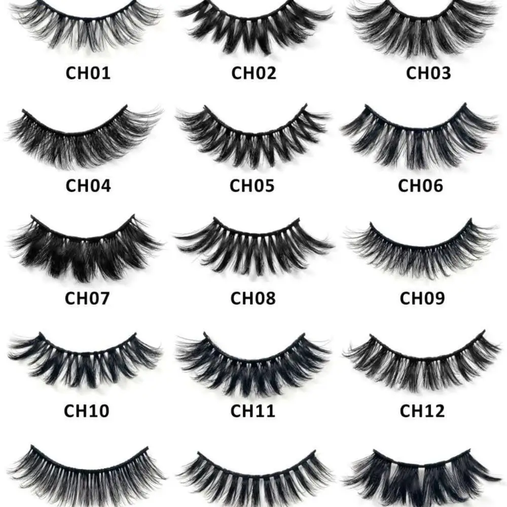 

CH53 Wholesale faux Mink Eyelash natural looking effect 3D 4D silk Lashes eyelashes vendor, Black color