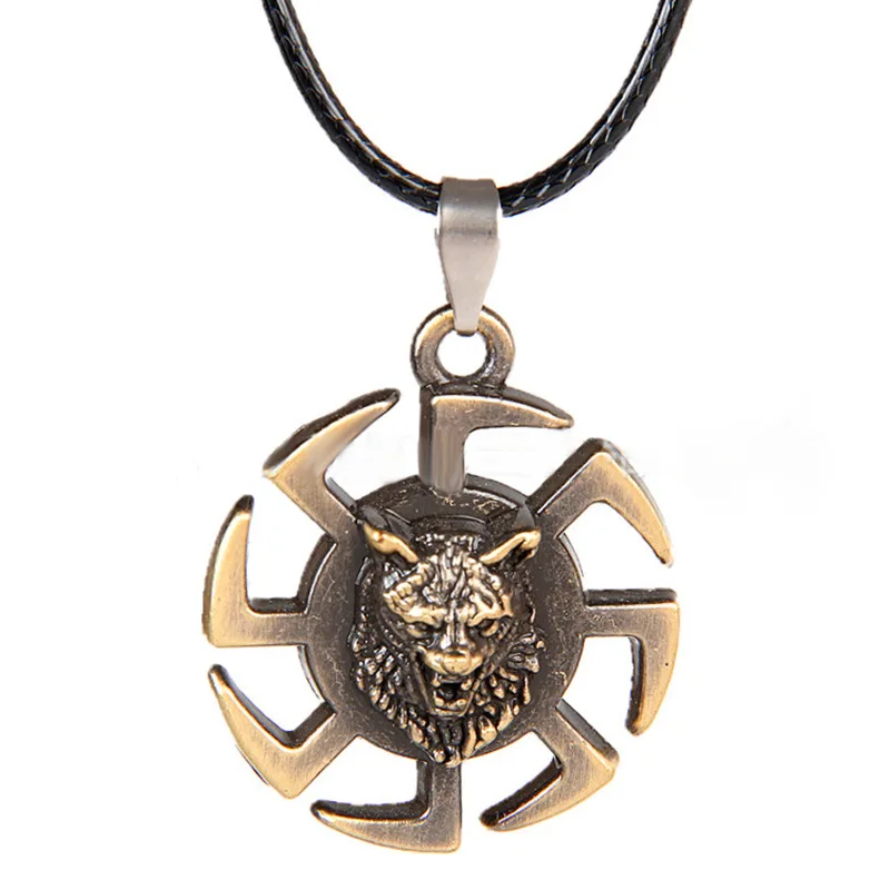 

British retro tiger head necklace pendant European and American male accessories Leather Strap chain jewelry AliExpress supply