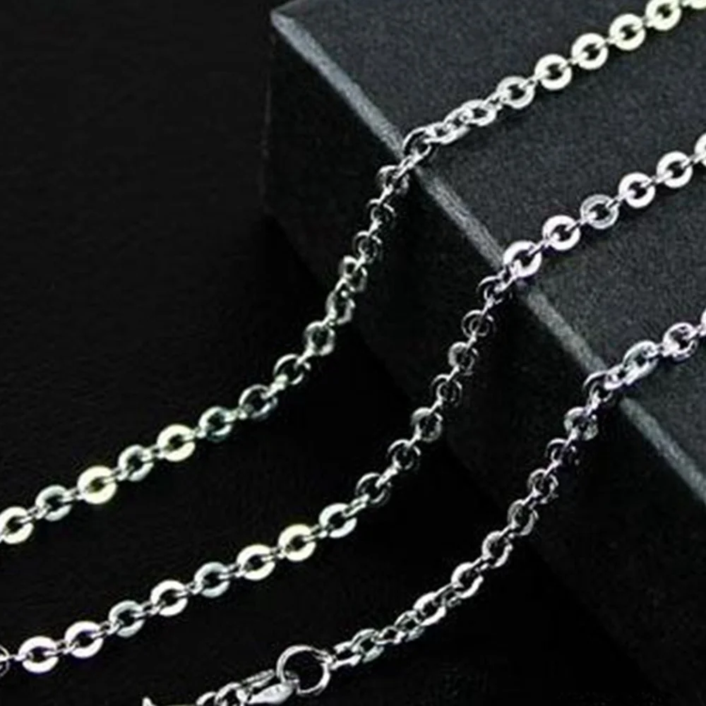 

O-Shaped Chain Silver Necklace 925 Sterling Silver with Pendant Body Chain, Silver,customized color