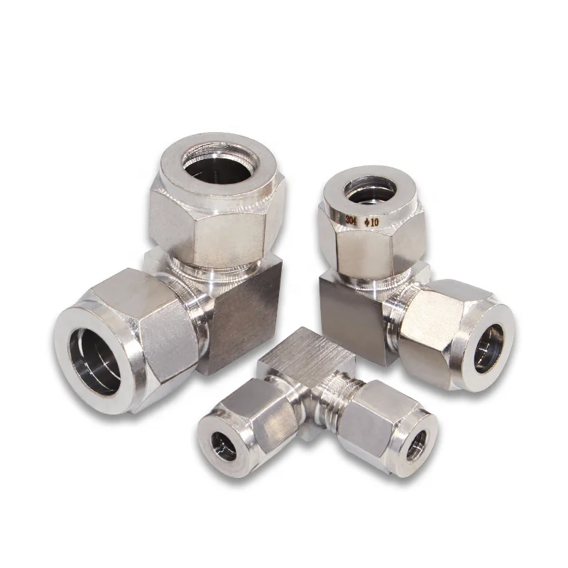 

Stainless steel ferrule right angle elbow metal pipe connector