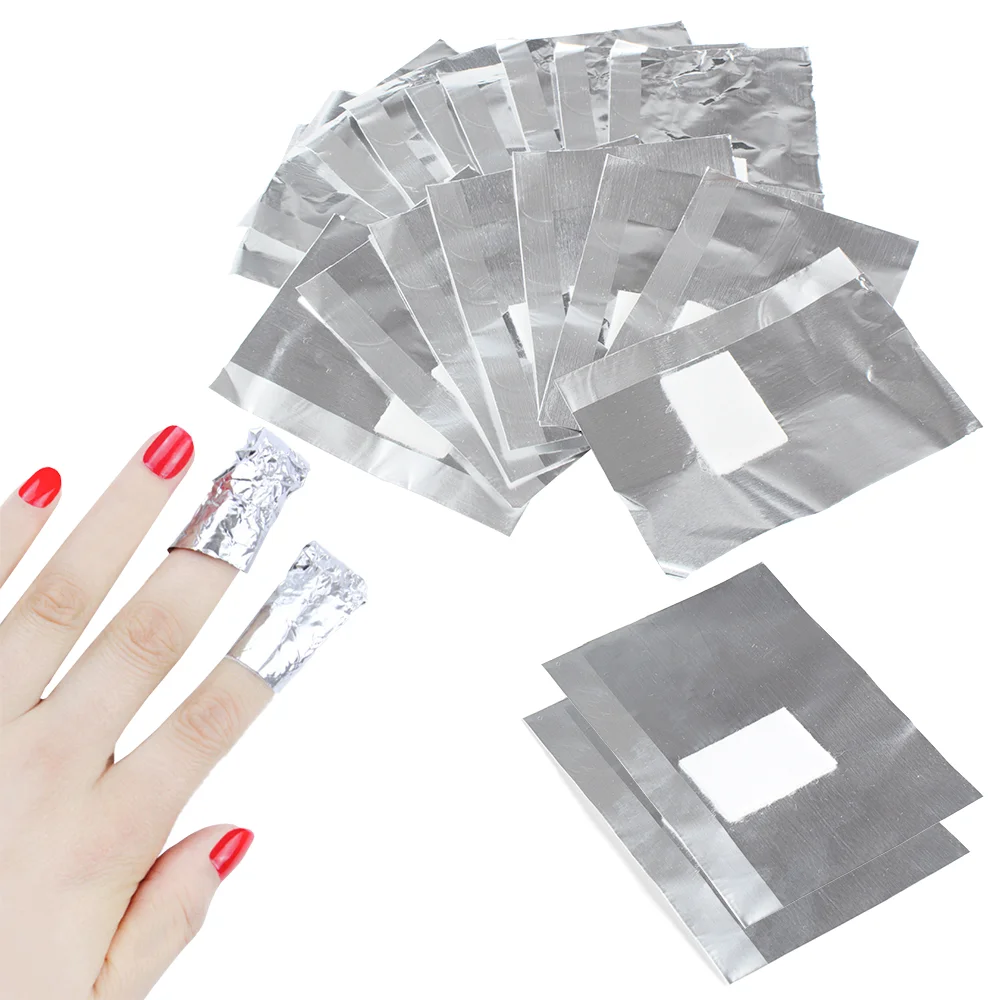 

nail art tools gel polish remover wet wraps wipe pads 100pcs/box nail wipes for remove nails gel polish, Milky