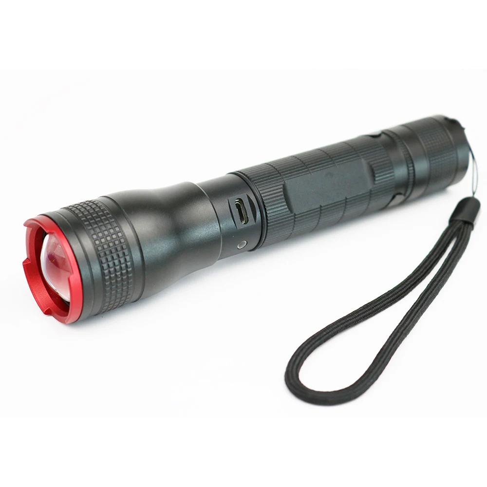 10w Aluminum Alloy 1000 lumens led torch light With Clip 5 Modes Tactical rechargeable flashlight manufacture