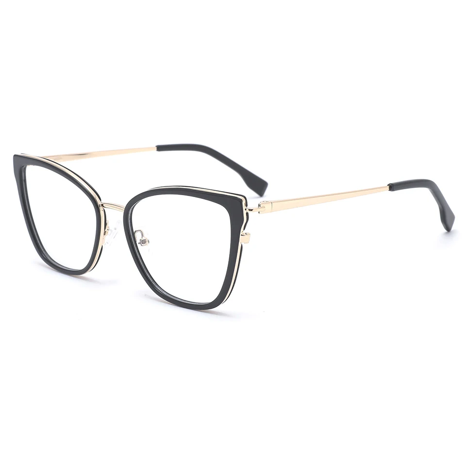 

Acetate with Metal optical eyeglasses frames spring hinge cat eye fashion optical frames, Avalaible