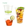 Custom logo printing eco friendly 100% biodegradable compostable clear disposable plastic Pla cold drinking cups