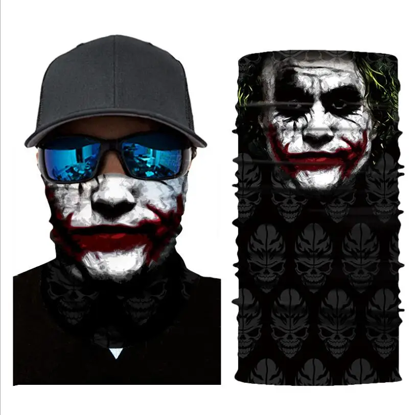 3d 小丑无缝魔术脸部保暖面罩钓鱼骑自行车自行车滑雪露营头巾万圣节