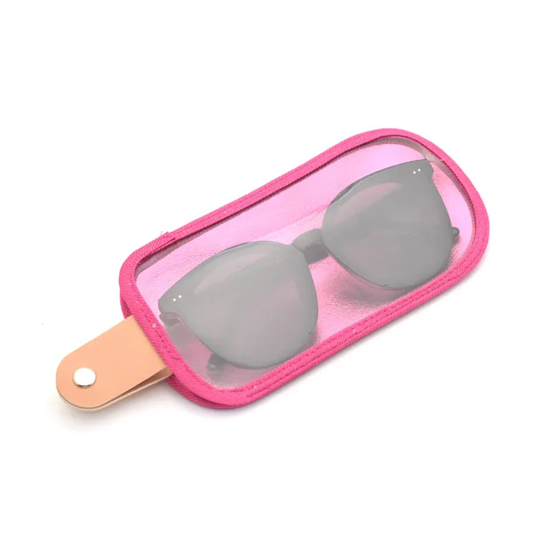 

Hot sale oversize transparent sunglasses case logo custom glasses pouch, 3 colors in stock