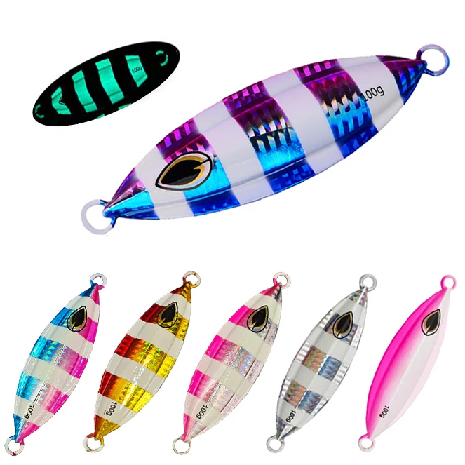 

Hotsell factory wholesale 40g-200g deep sea bass 100g bait micro jigging metal jig slow pitch jigs fishing lures, 6 colors