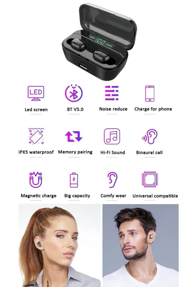 2020 top seller true wireless earphones earbuds with logo wireless charging earbuds