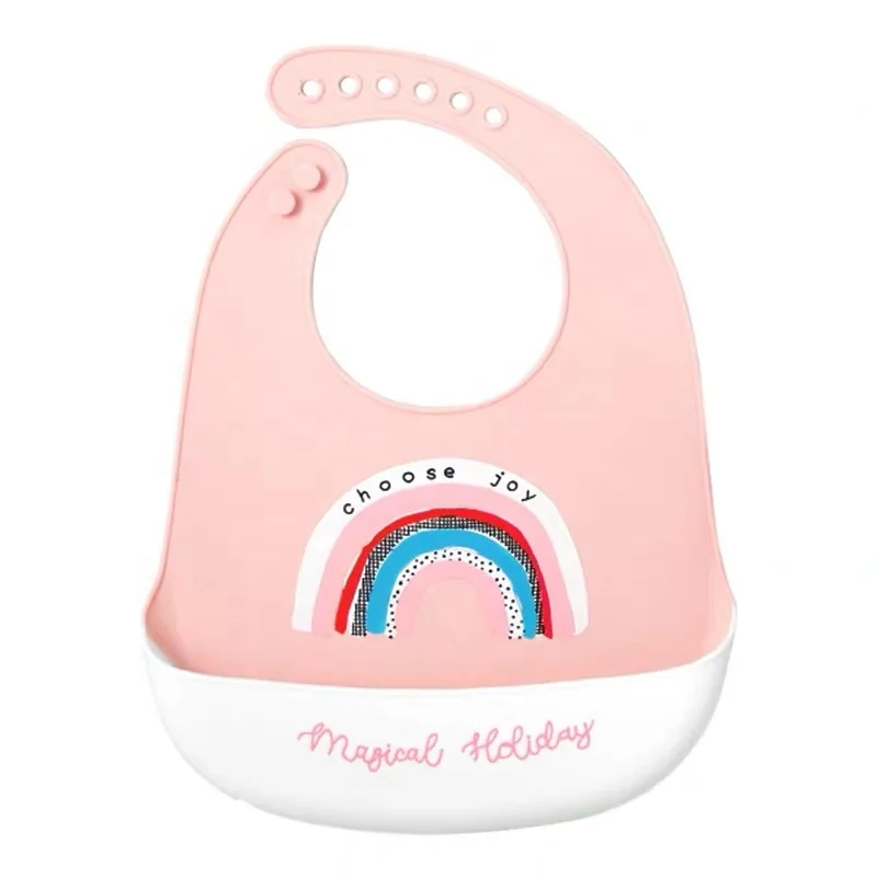 

Stuff Waterproof Feeding Best with Food Pocket Soft Safe Silicon Placemat Baby Silicone Bib
