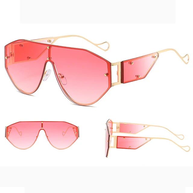 

DLL2044 Newest Fashion sunglasses for women Rimless sun glasses shades lenses oversize design 2020 gafas de sol