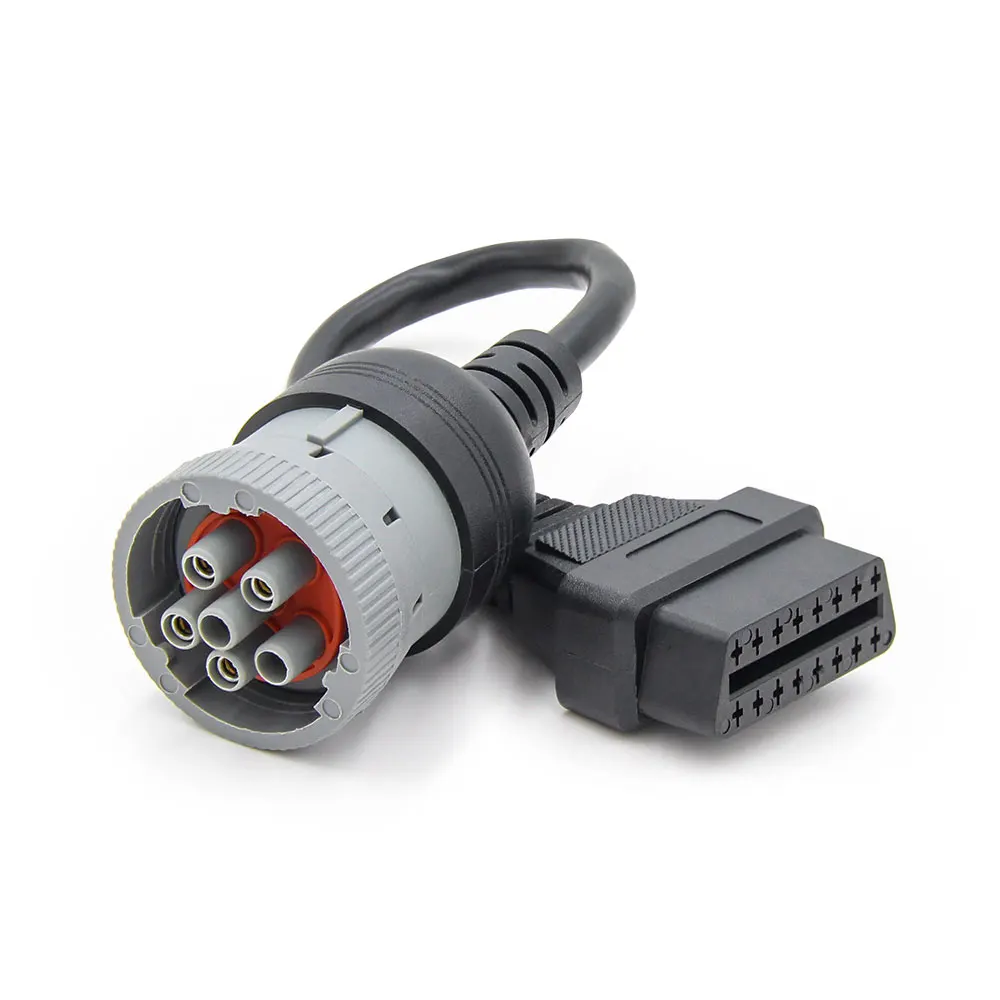 

J1708 6pin Diesel Male to OBD2 16pin Female Adapter Converter Cable Car Diagnostic Tool for Cummins Trucks