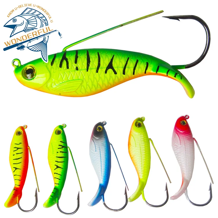 

Factory Wholesale Price 85mm Artificial Hard Plastic Sea Bass Winter Ice Fishing Swimming VIB Lure With Single Hook