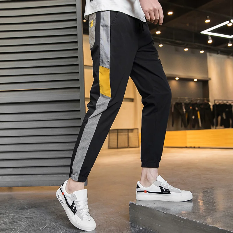 2020 New Men's Stripe Autumn Casual Trousers Straight Pants
