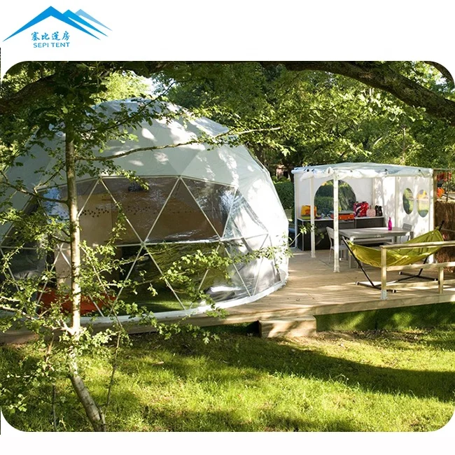 

Luxury glamping hotel dome tent for living resort tent geodesic dome igloo tents outdoor, Customized color