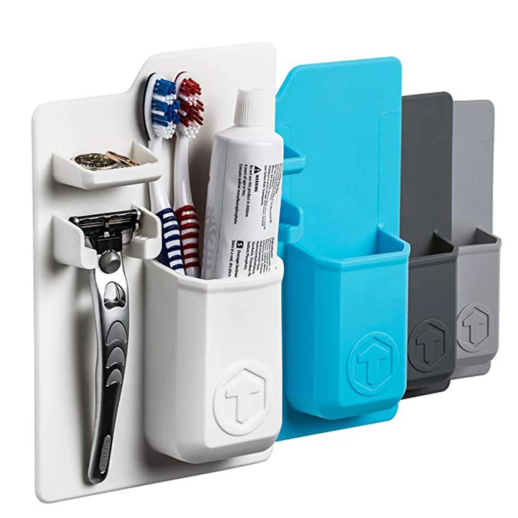 
High Quality Reusable Silicone Waterproof Toothbrush Holder Silicone Razor Holder For Bathroom 