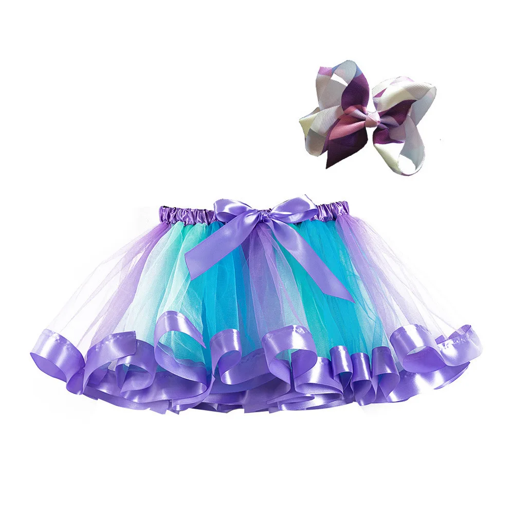

Free Bow+Tutu Skirt Baby Girls 12M-8T Princess Pettiskirt Rainbow Kids Party Tutu For Girls Skirt Children Clothing, Multi-color