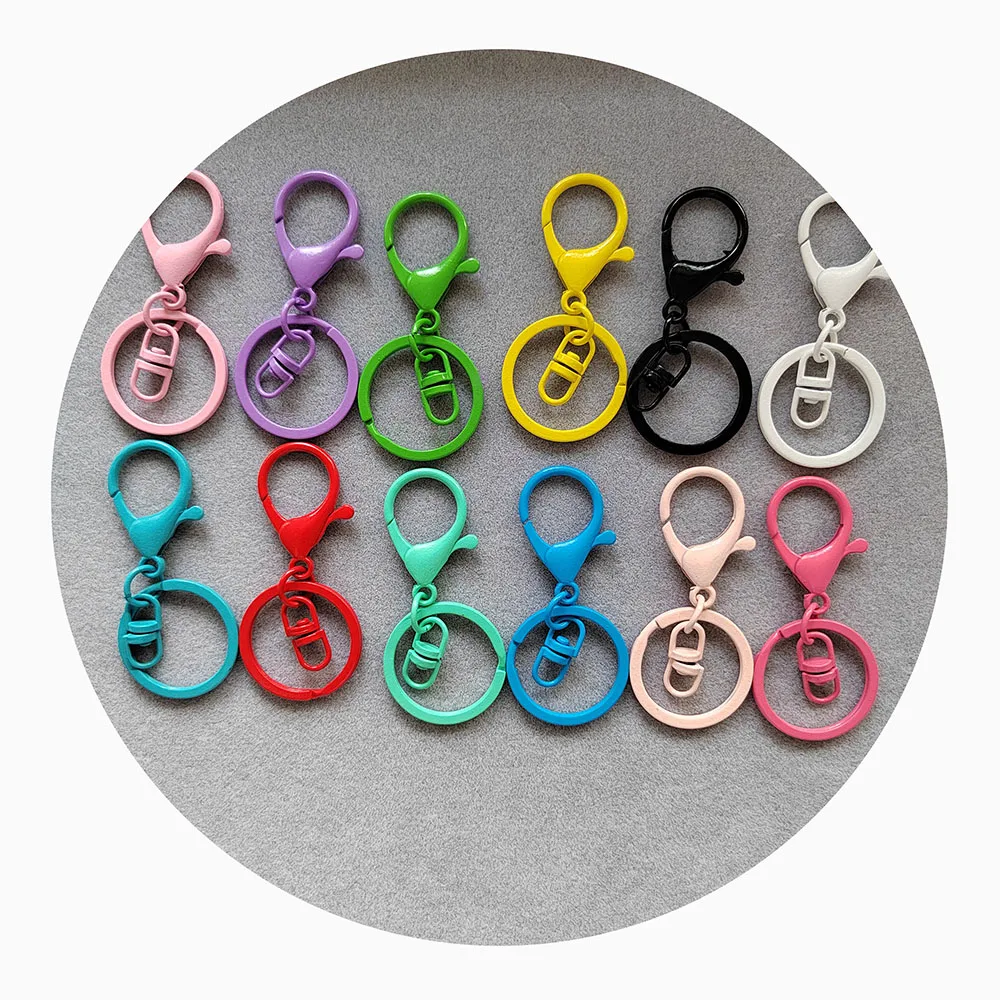 

Colorful Metal Lobster Clasps Key Rings Connectors For Cute Keychain Jewelry Making DIY Key Chain