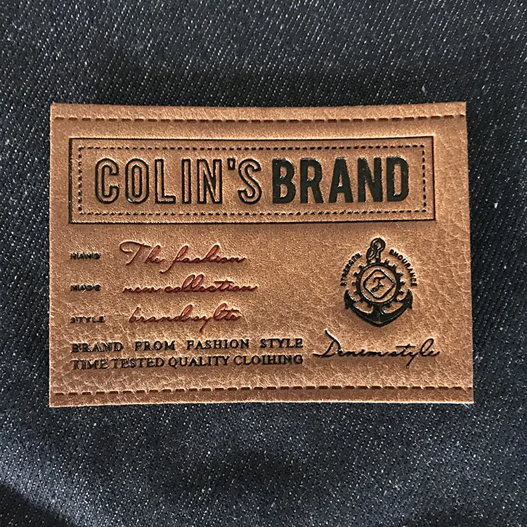 

Clothing Label Leather Patch Custom Logo Brown Real Leather Patch In Garment labels For Jacket In Garment Labels, Customized color