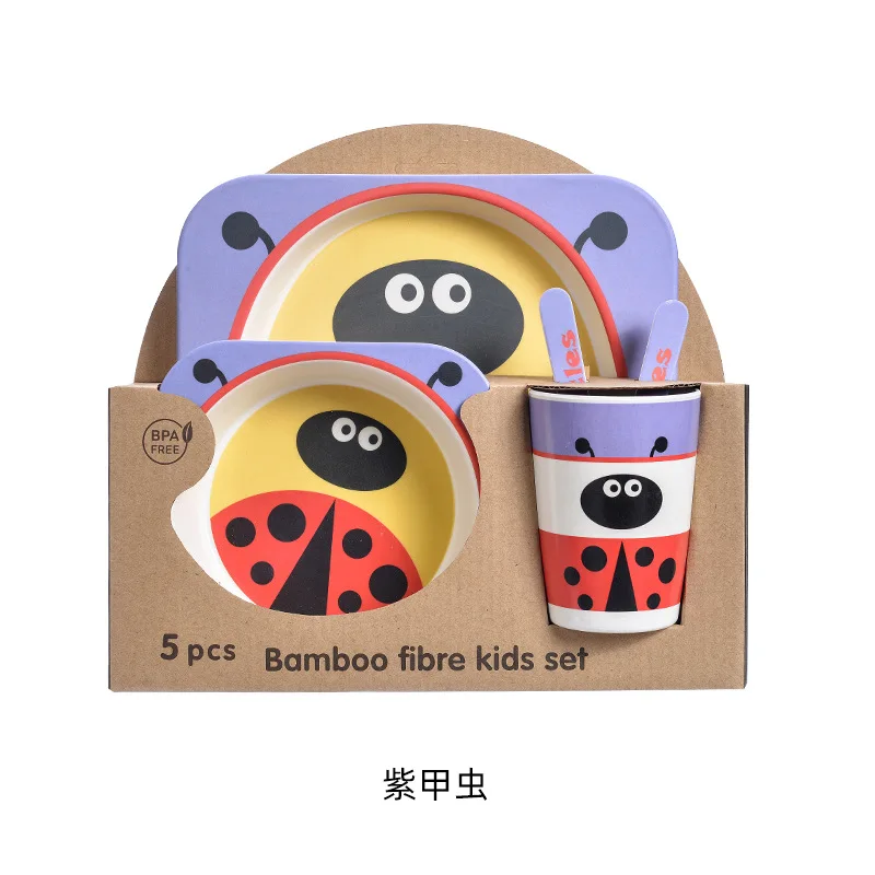 

party kids bamboo fibre tableware dinnerware baby feeding set bamboo fiber, Customized color