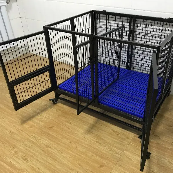 

BAIYI Brand Dog Kennel Cage With Wheels and Plastic Grate (Whatsapp: +86 15932145230), Black, blue, pink, yellow, silver, purple, green