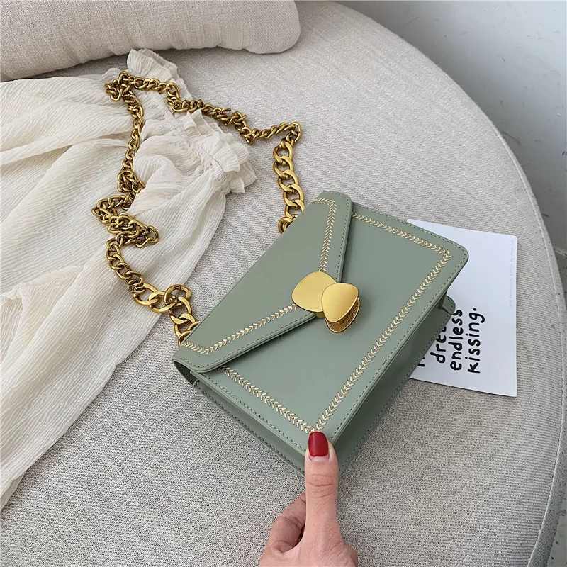 

2021 Autumn and Winter Fashion Simplicity Temperament Oblique Span Single Shoulder Small Square Small Leather Bag Women