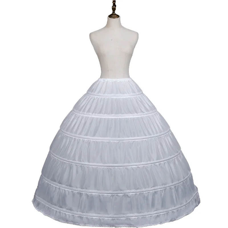 

Bridal wedding dress petticoat six hoops adjustable petticoat, White