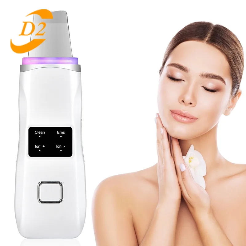 

Red Light Therapy Skin Scrubber Ultrasonic LED Photon EMS Ion Pores Deep Cleansing Peeling Extractor Vibration Massager Spatula