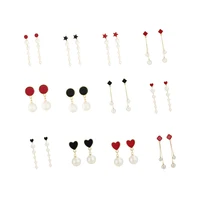 

Xuping long drop pearl earrings jewelry for women, stud double pearl earring
