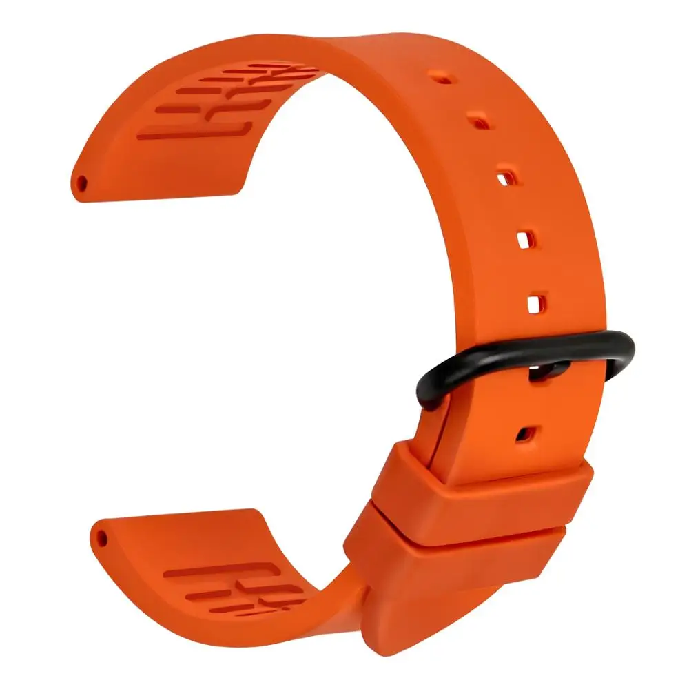 

MAIKES 20mm 22mm 24mm fluororubber watchbands orange sports smart rubber watch band strap watch accessories bracelet belt