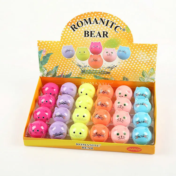 

Hot sale round cat shape lip balm fruit flavors ball shape lip balm, Natural lip balm