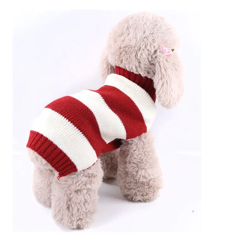 

Factory New design wholesale Pet clothes colorful warm winter sweater dog clothes, Red+white