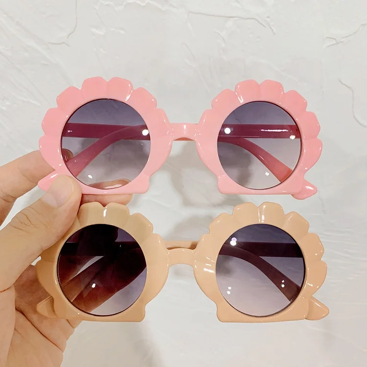 

Factory wholesale cute shell design sun glasses for baby boys and girls fashion kids anti-UV 400 2021 children sunglasses