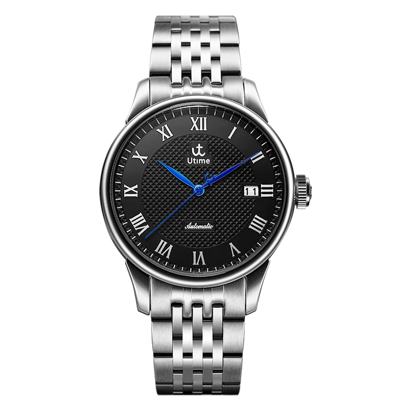 

Utime Classic Men's Automatic Watch Mechanical Watch Calendar Date Display Roman Number Index Japanese Automatic Movement U0030G