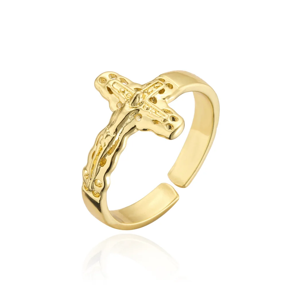 Latest Fashion Gold Women Adjustable Cross Rings