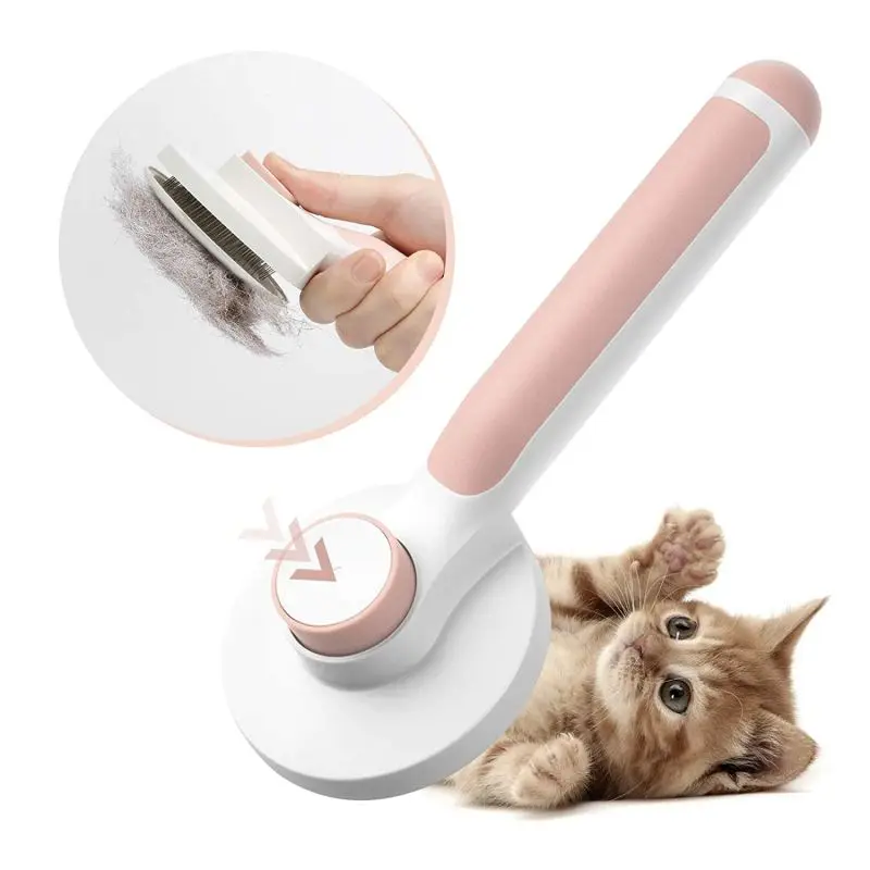 

Factory Price Wholesale Pet Cat Grooming Brush Self Cleaning Cat Brushes for Dogs Cats Remove Loose Undercoat