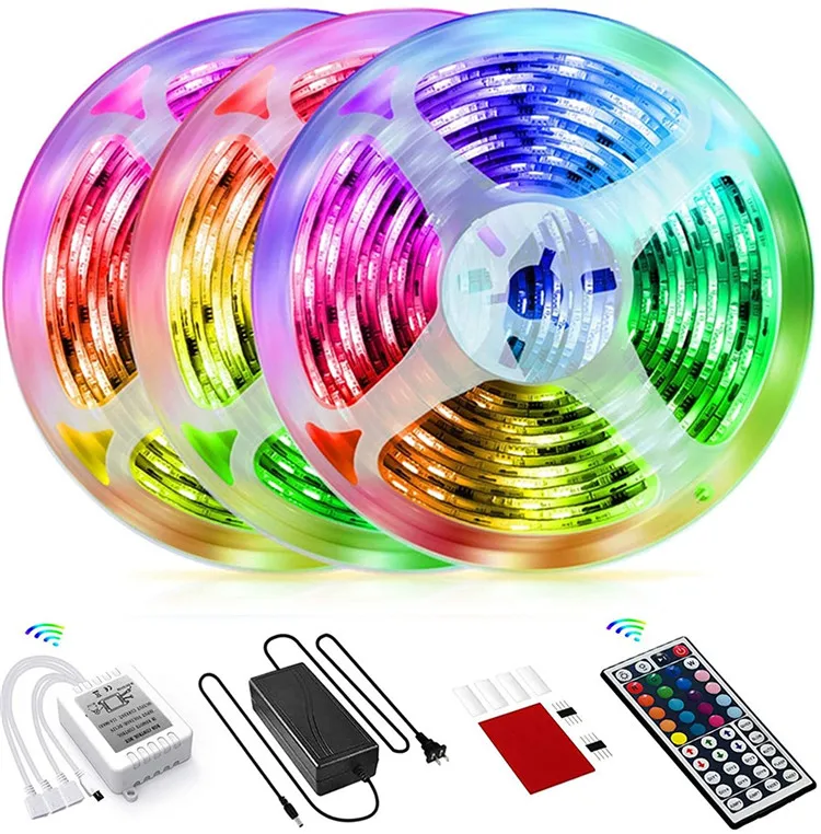 DIY Led Strip Lights 16.4ft Waterproof Flexible Tape Lights Color Changing 5050 RGB 150 LEDs Light Strips Kit