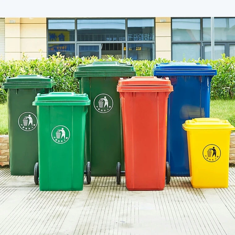 Color Coded Waste Garbage Bin 120l Mobile Eco-friendly Public Plastic ...