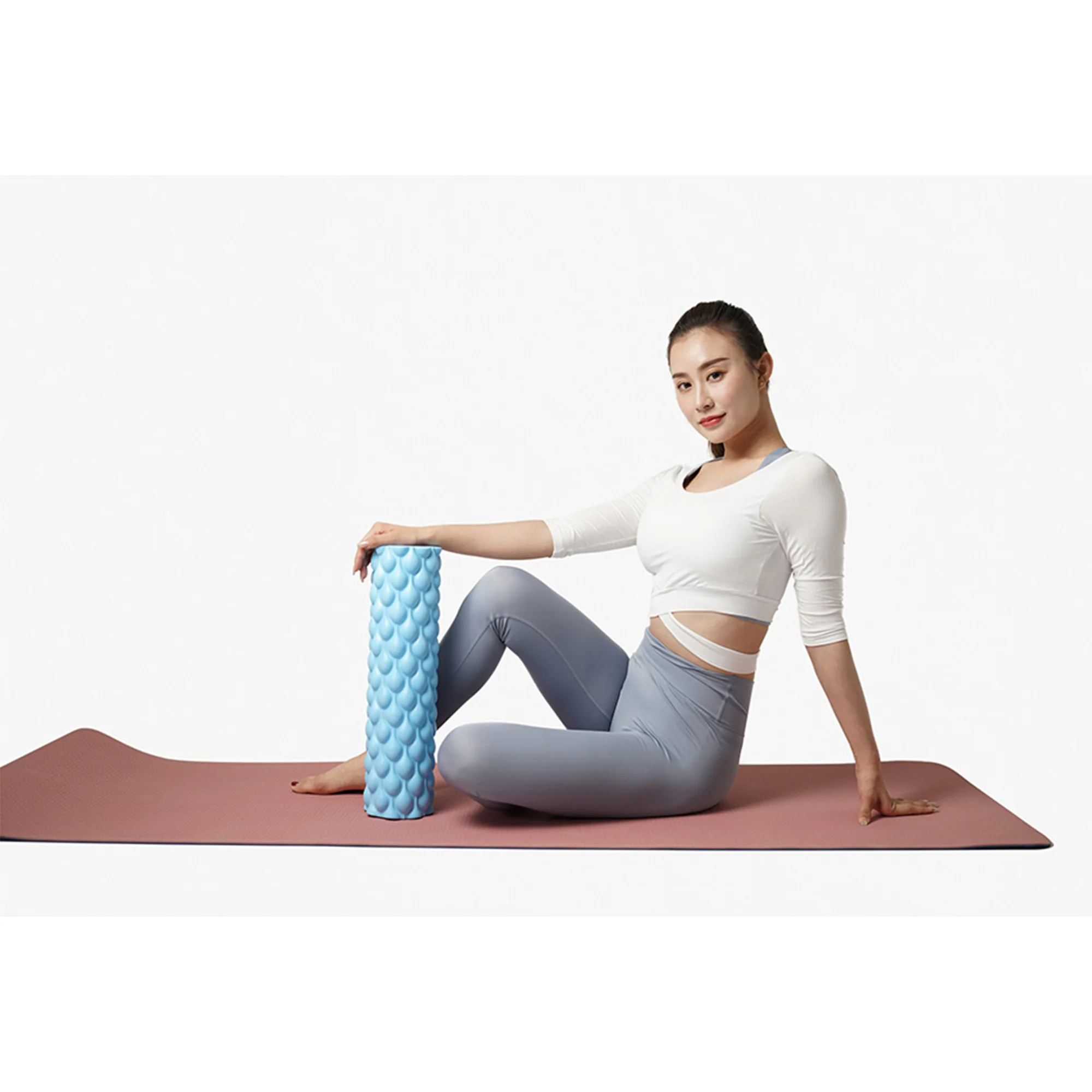 

Body Building GYM Non slip Design massage Fitness Yoga column, Black