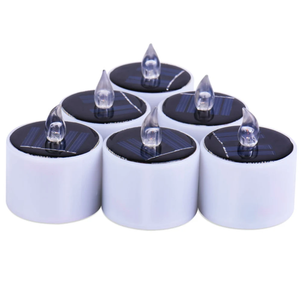 

5.2 * 5.9cm Solar Powered LED Electronic Candle Battery Wedding Decor Romantic Warm White Tea Light