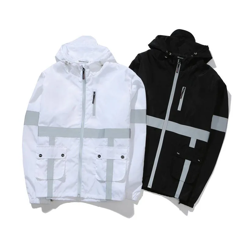 

New style reflective windbreaker winter jacket men's, As picture,can be customized